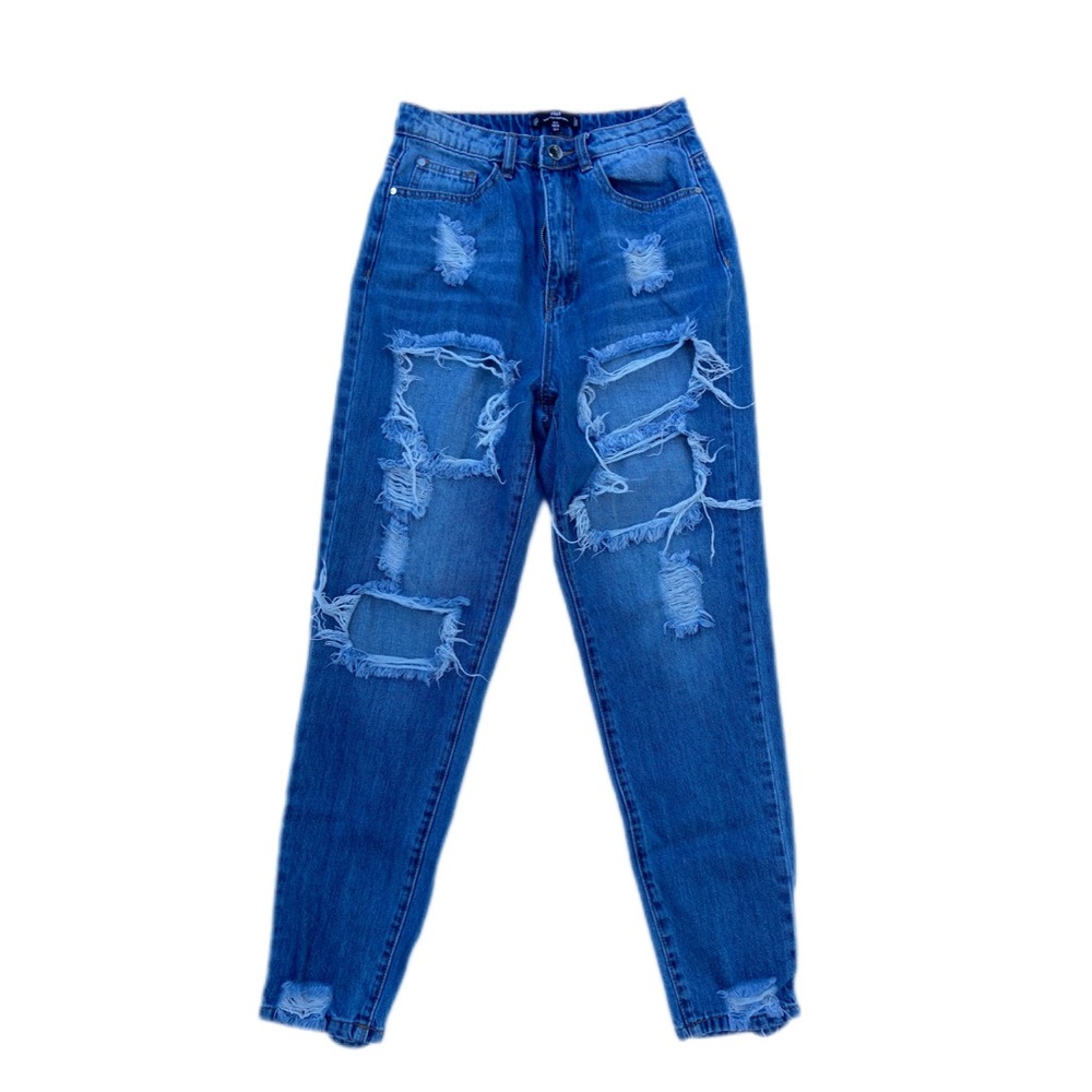 Riot High-Rise Mom Distressed Ripped Jean Women’s Size 4